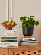 Black metal decorative pots for home