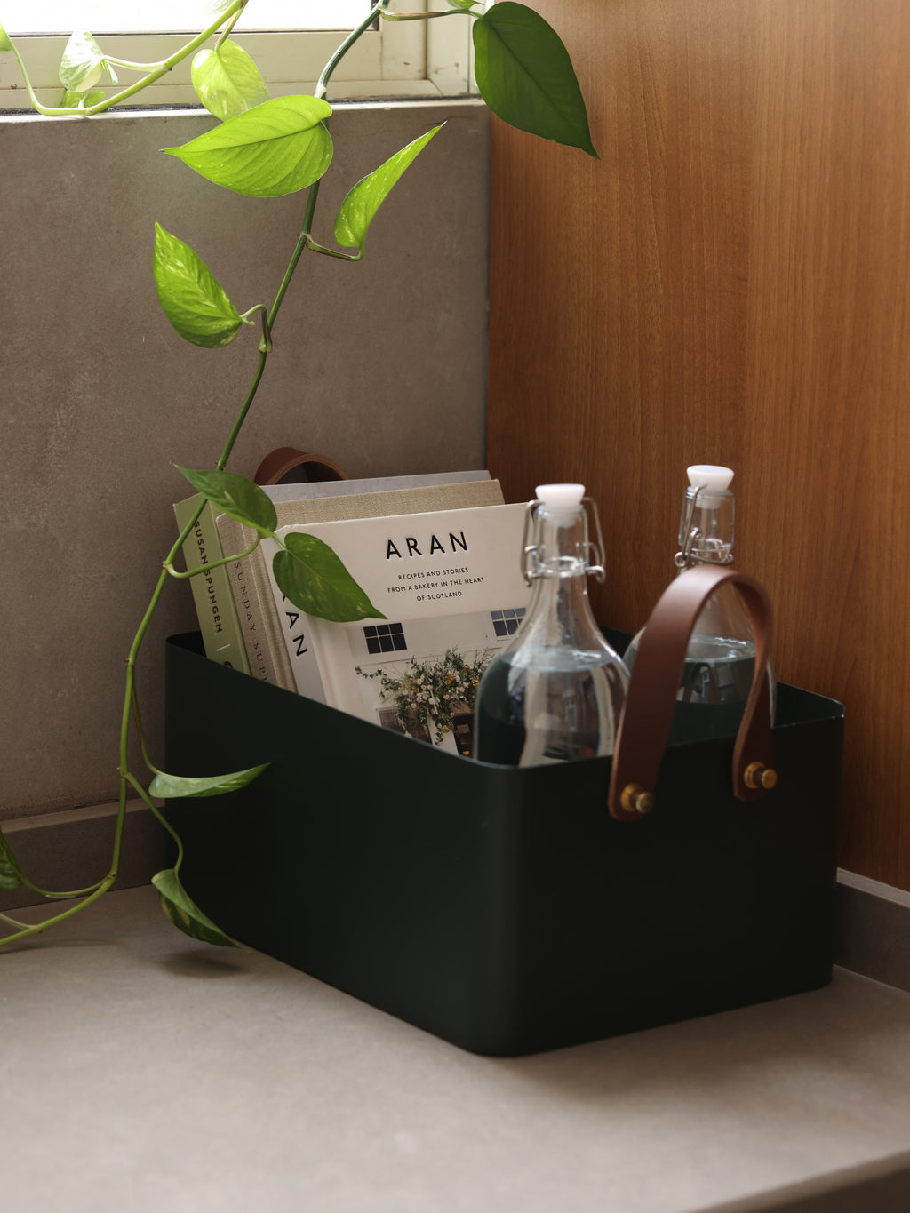 Rectangle Basket - Forest Green, Medium - Fleck