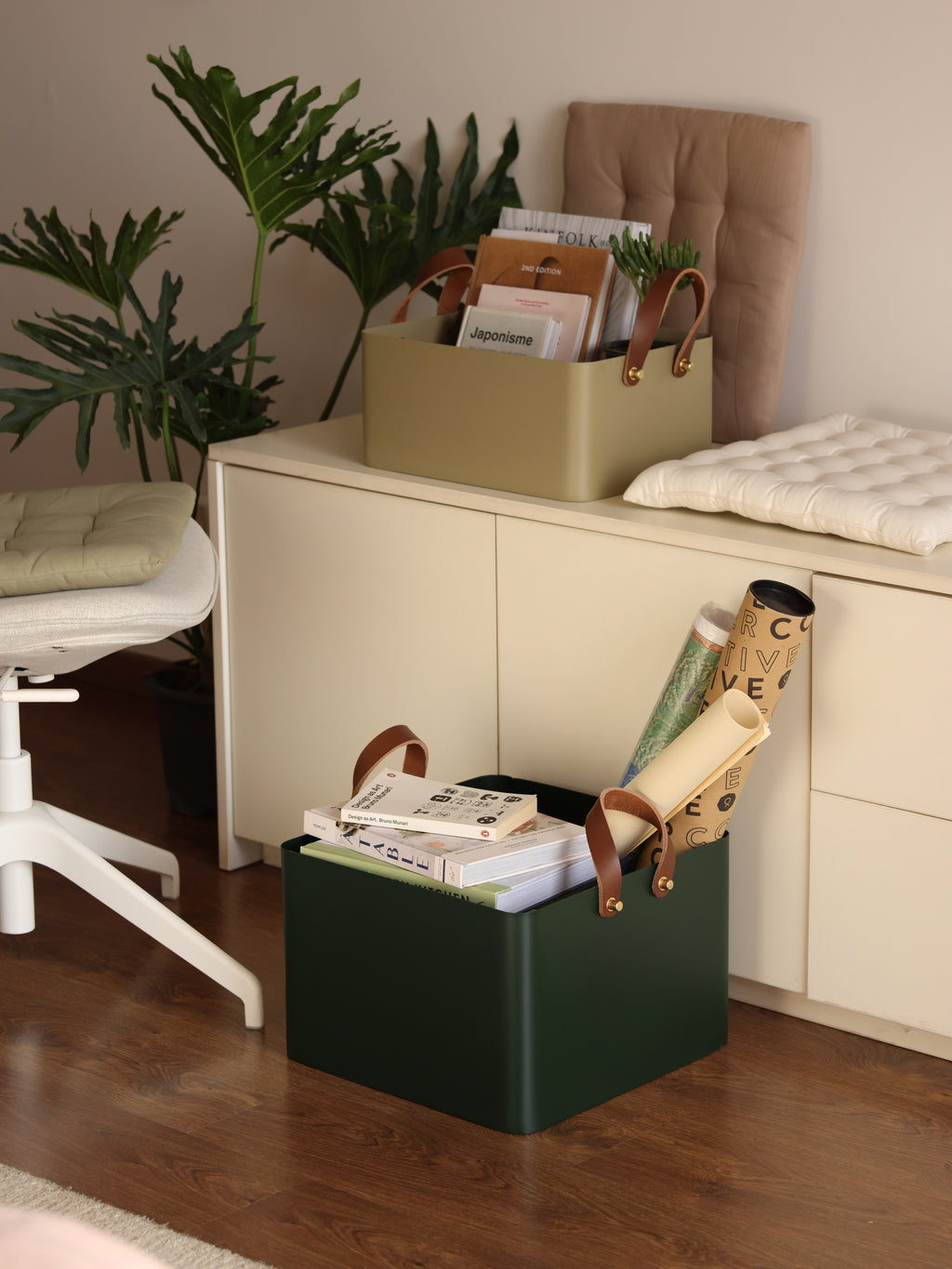 Square Basket - Forest Green, XL - Fleck