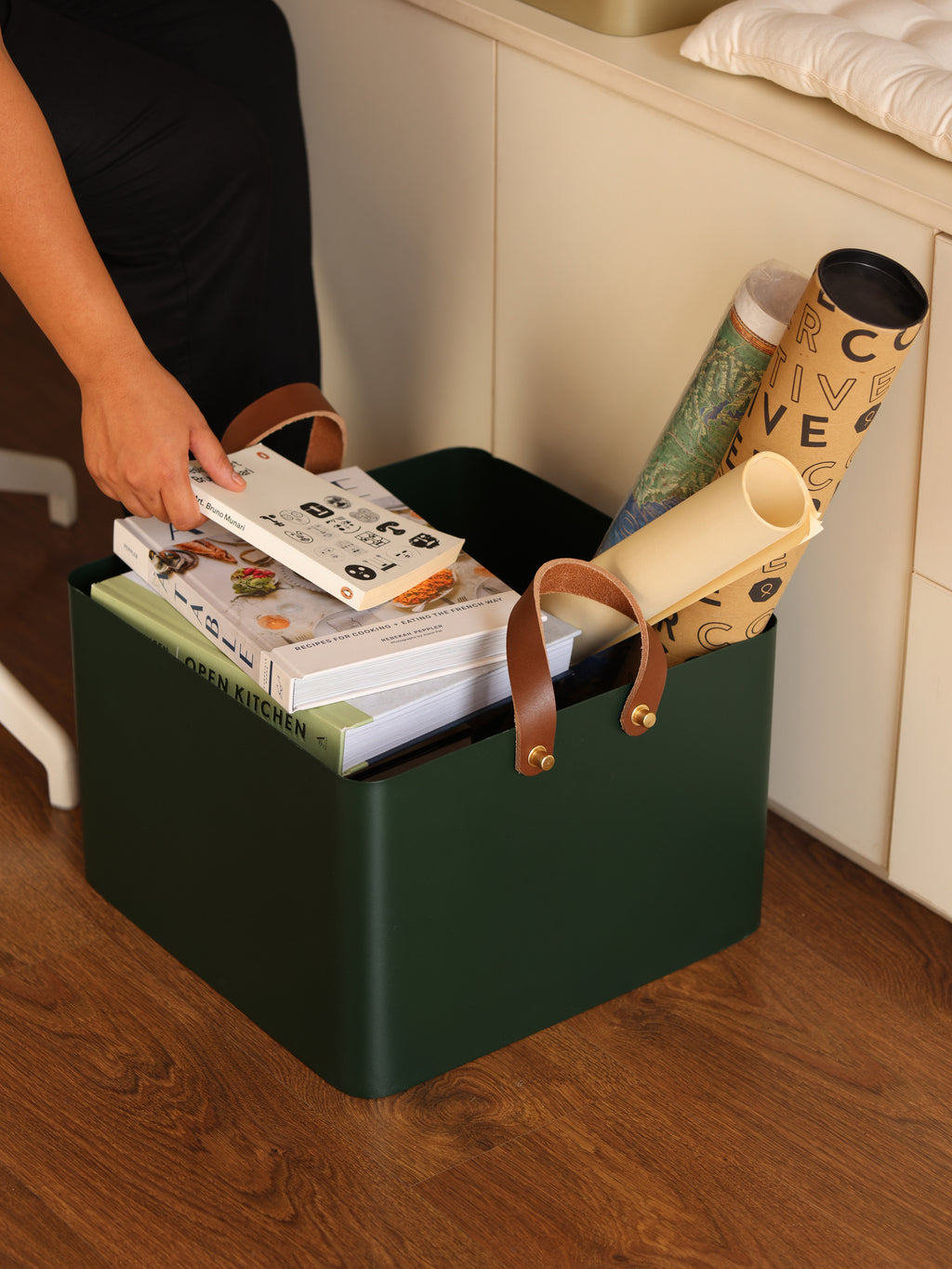 Square Basket - Forest Green, XL - Fleck