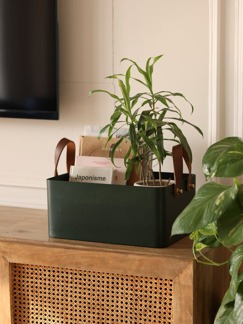Rectangle Basket - Forest Green, Medium - Fleck