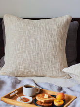 cream cotton cushion cover with piping
