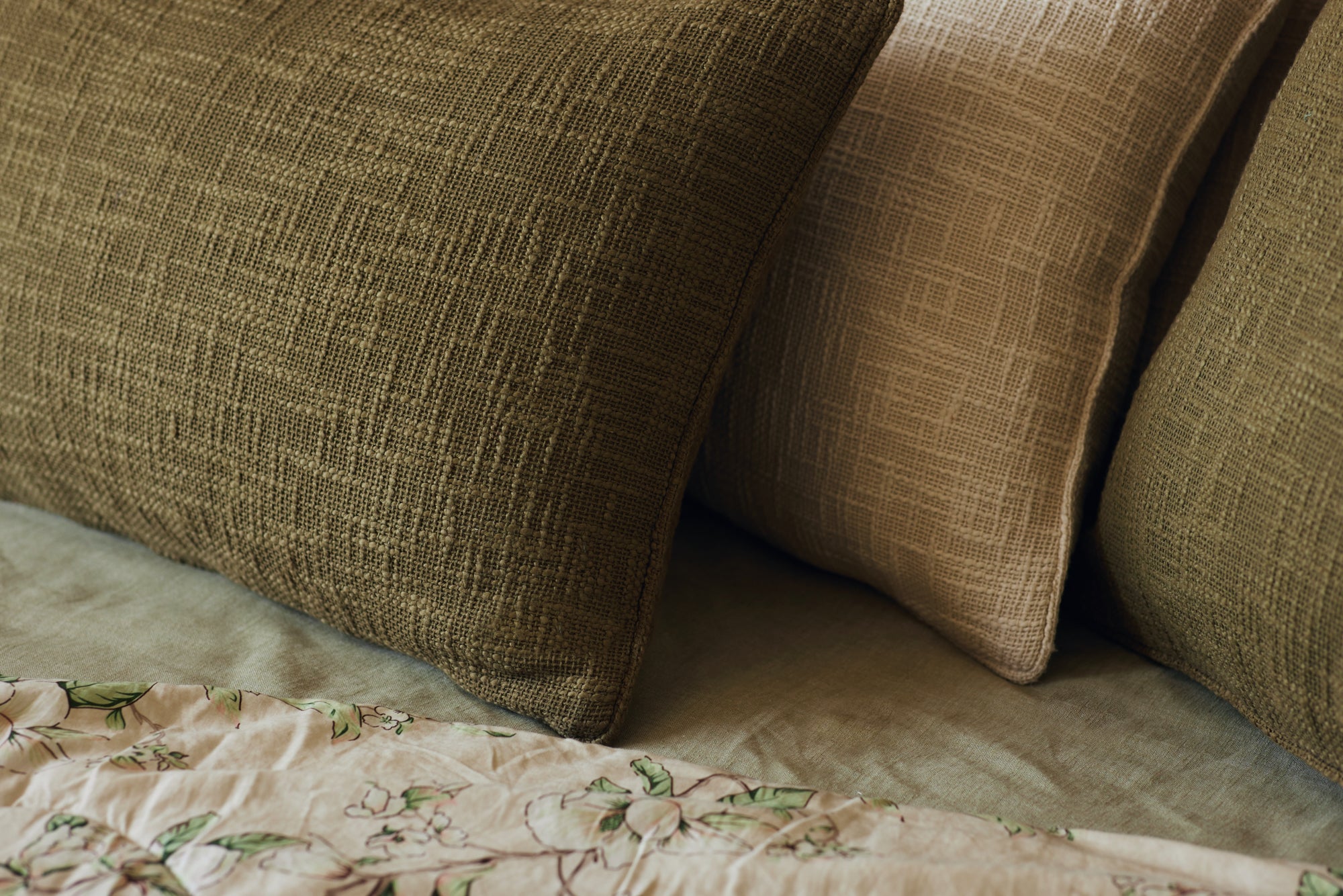 olive green solid throw pillow cover
