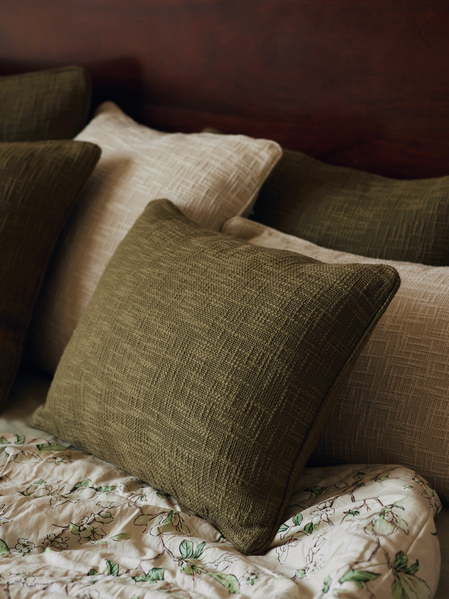 olive green solid throw pillow cover