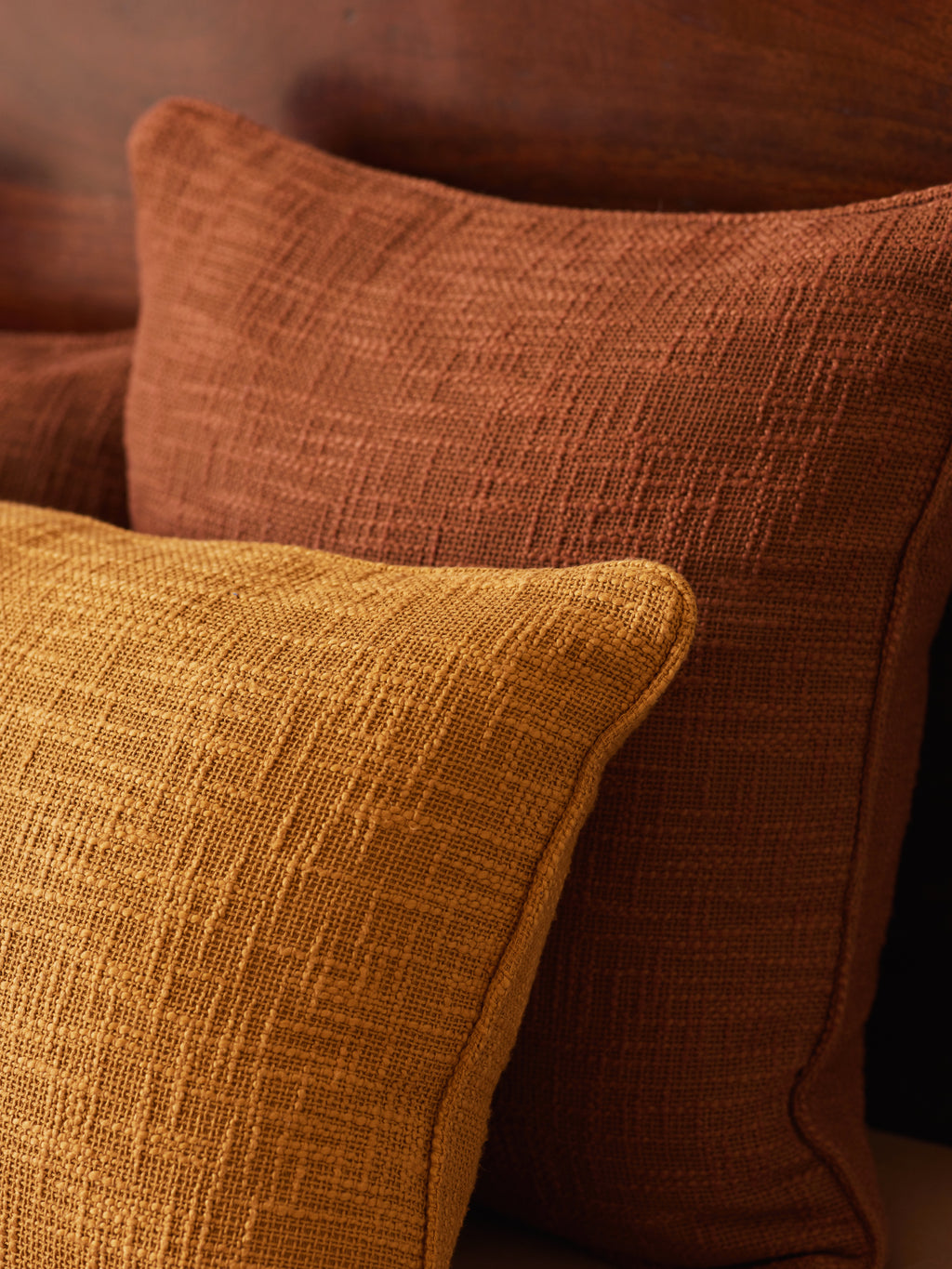 Cotton cushion cover for sofa or bed.