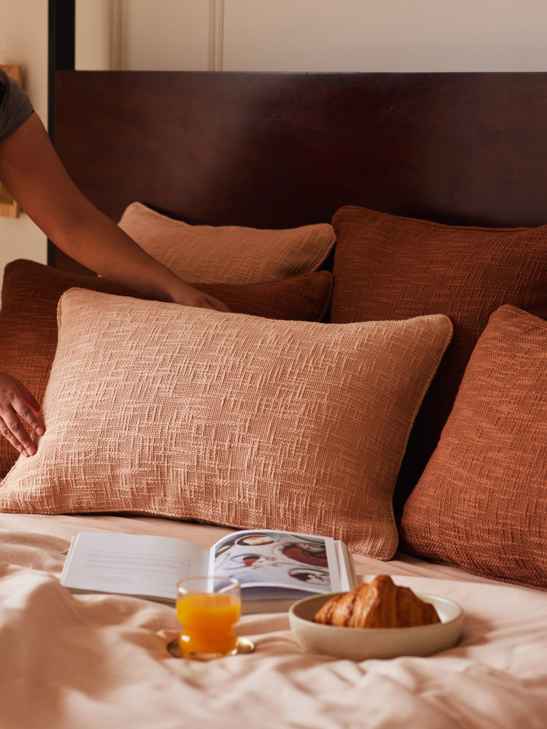 Solid pink throw pillow covers