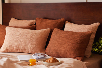 Terracotta solid throw pillow cover