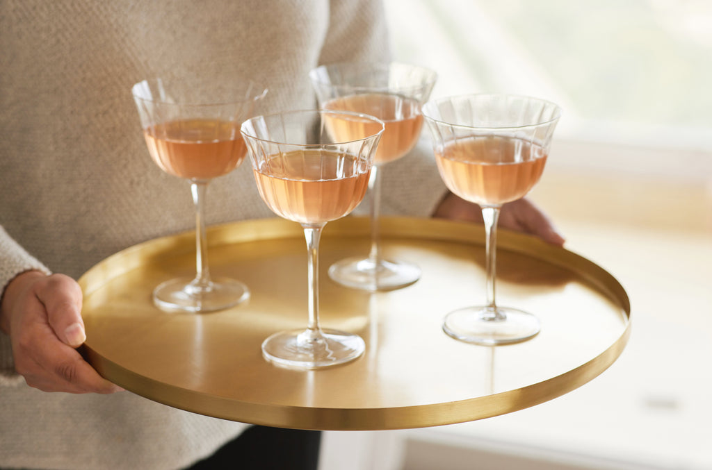 Large brass serving tray for living room & dining. Made with Brass