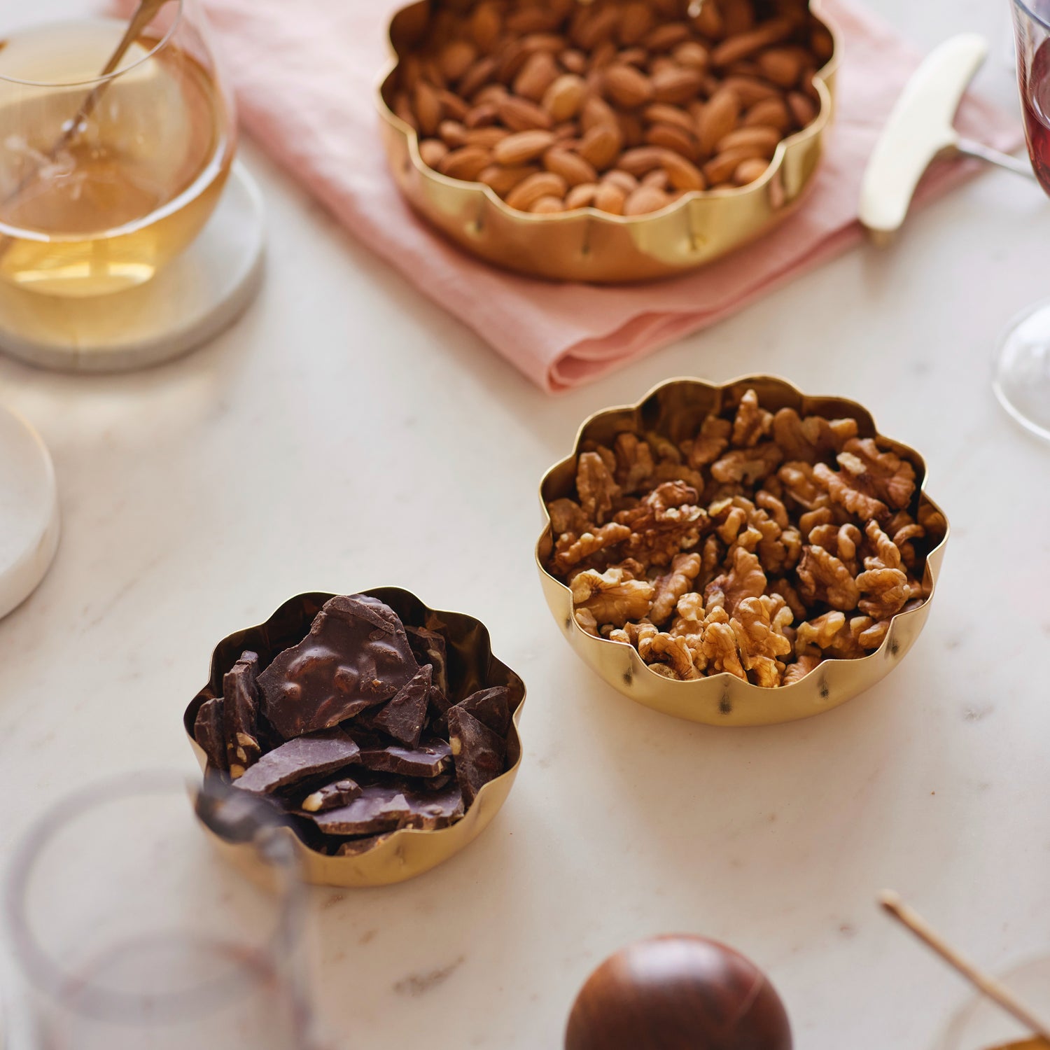 Hand shaped Brass Bowls for storage and decor.