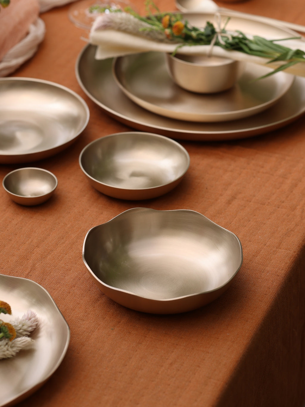 Luxe Kansa Floral Bowl, 5.5"