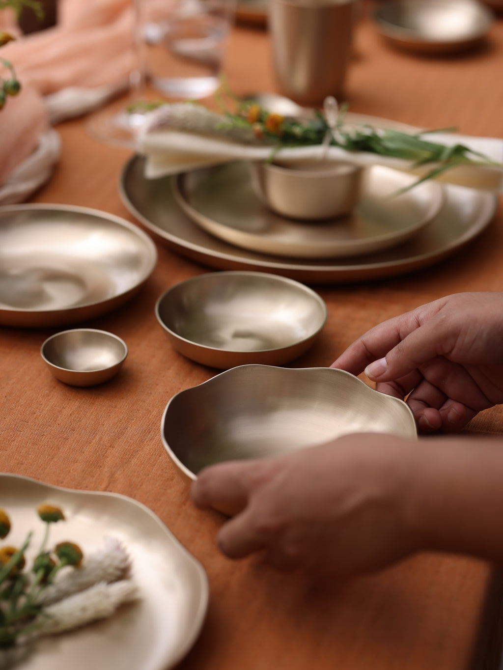 Luxury Kansa Bronze Floral Bowl 5.5 inch