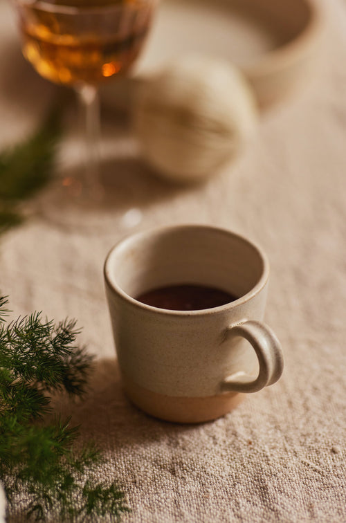 Maṇal white ceramic Coffee mugs by fleck
