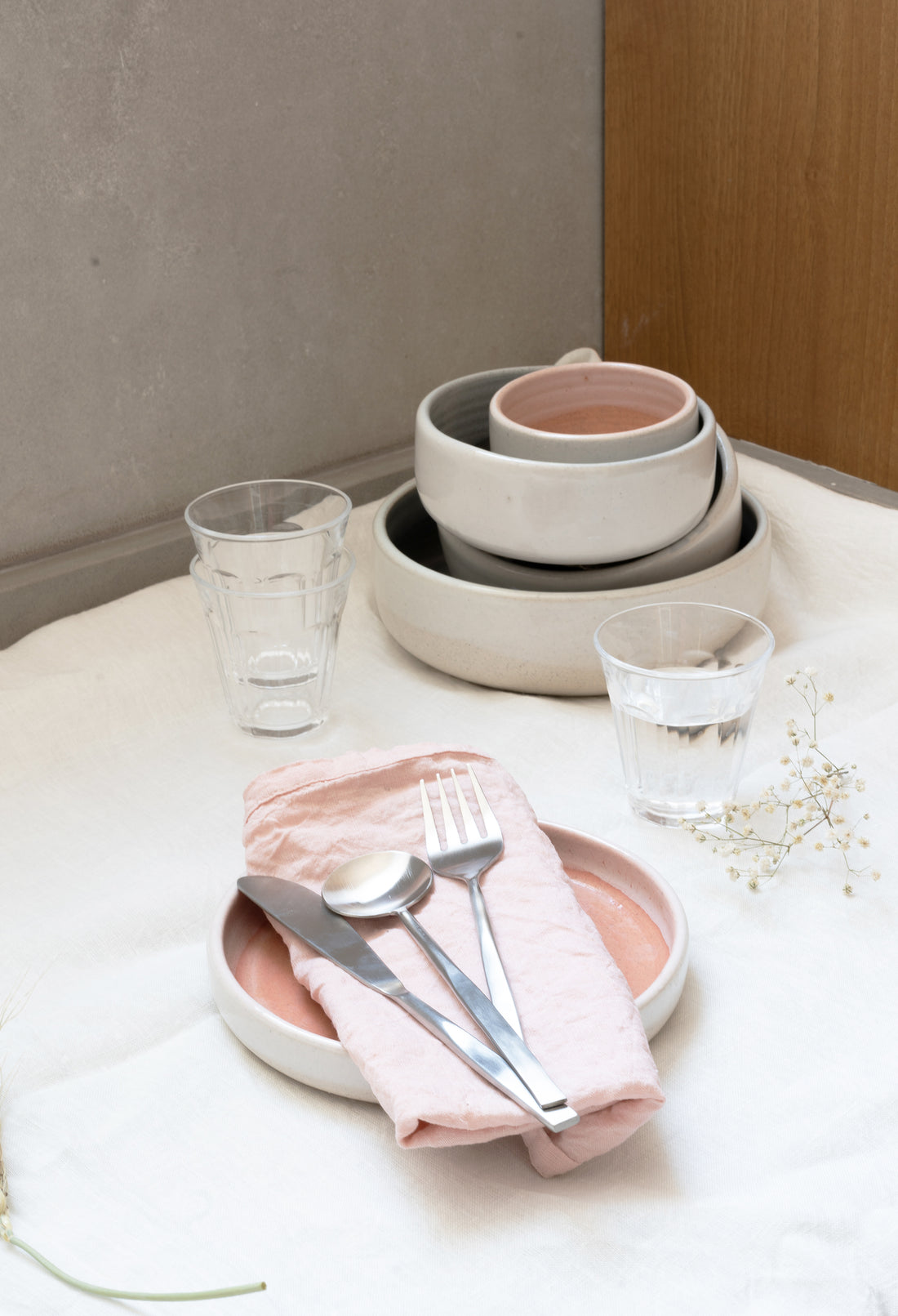 Set of 3 stainless steel flatware