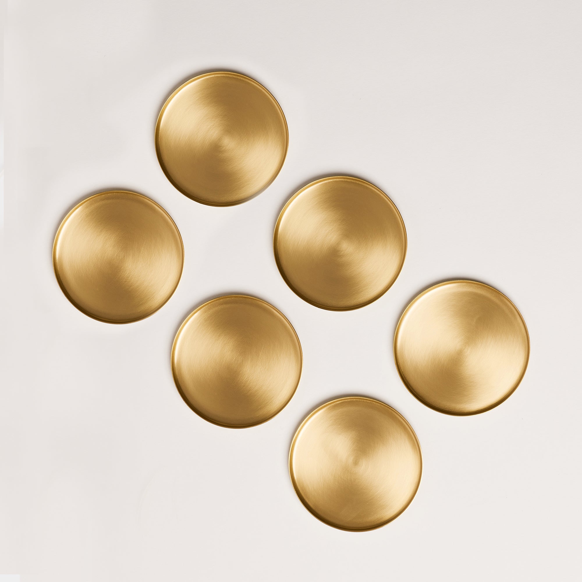 Heirloom Brass Coasters, Set of 6 - Fleck