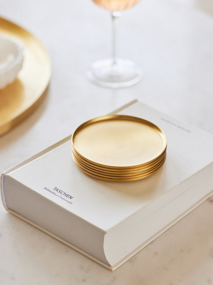 Heirloom Brass Coasters, Set of 6 - Fleck