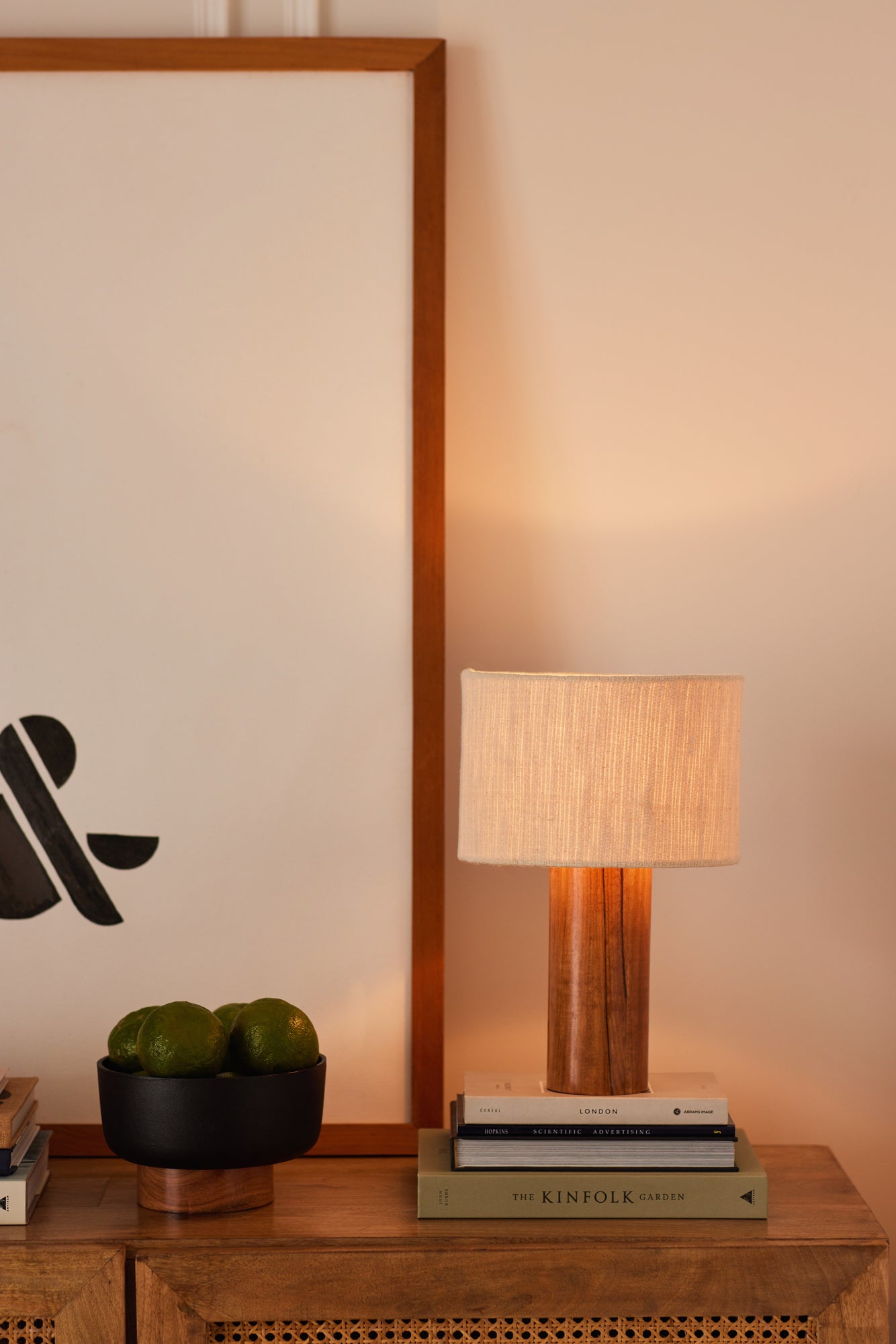 Solid wood table lamp for living room