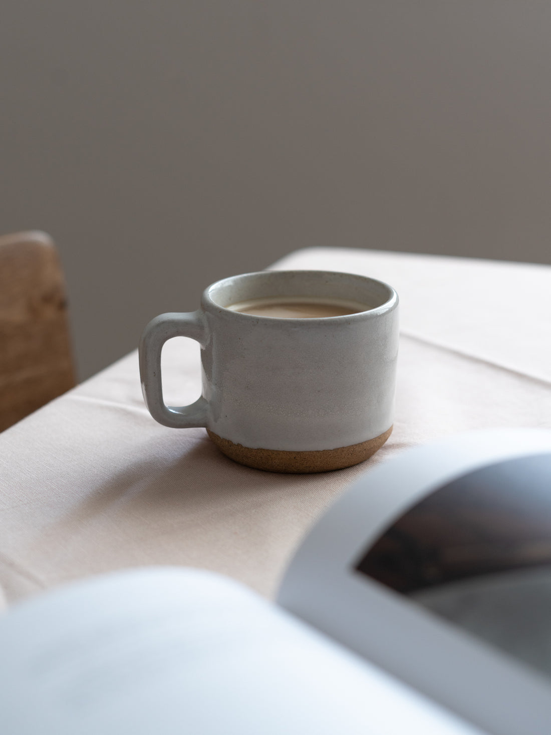 Snowdrop White Ceramic Mugs Set by Fleck