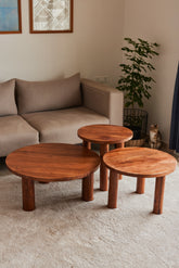 Solid wood living room tables by Fleck