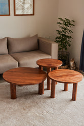 Solid wood living room tables by Fleck