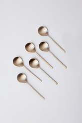 Taihi Brass Dessert Spoons Set, Champagne Gold - Fleck