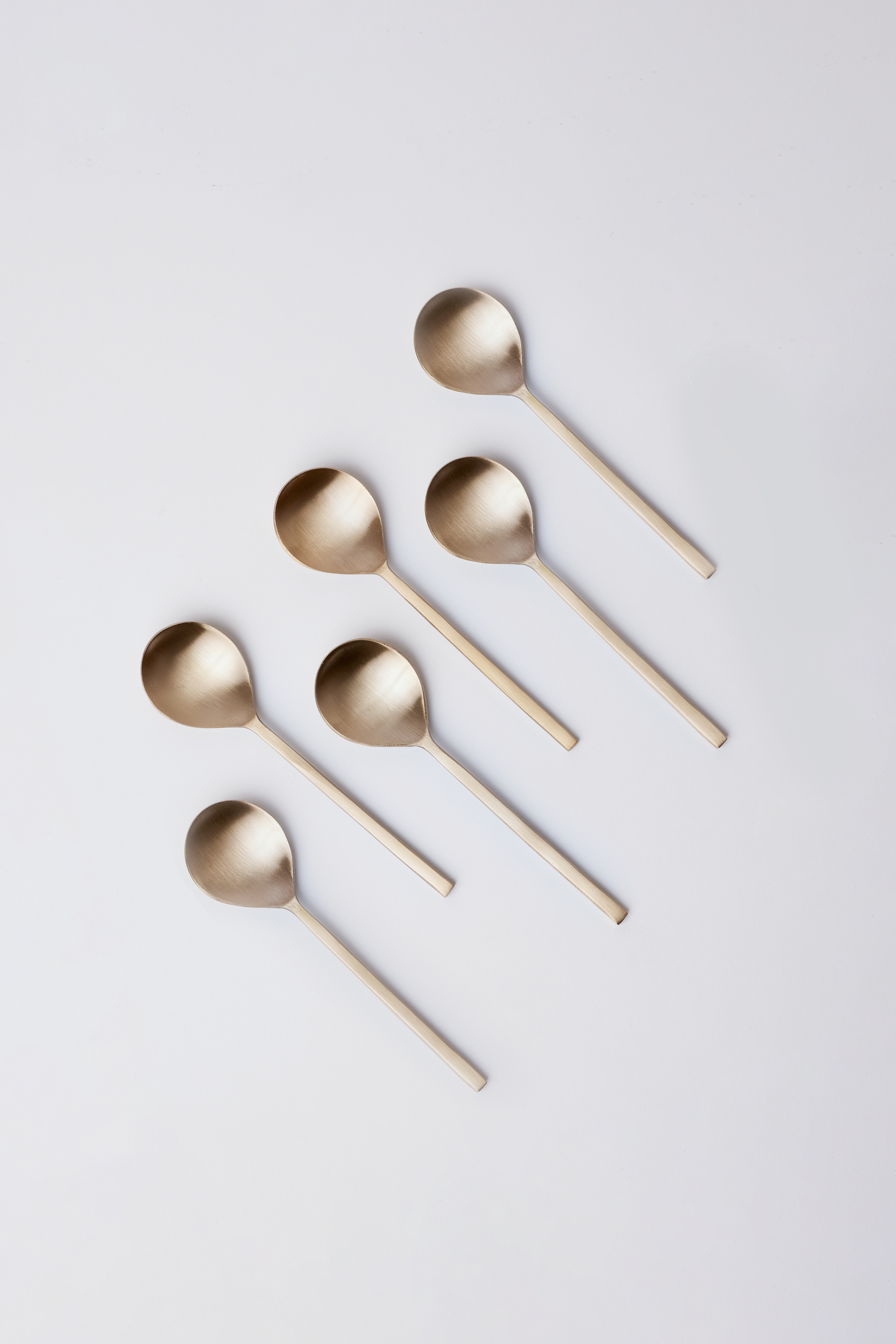 Taihi Brass Dessert Spoons Set, Champagne Gold - Fleck