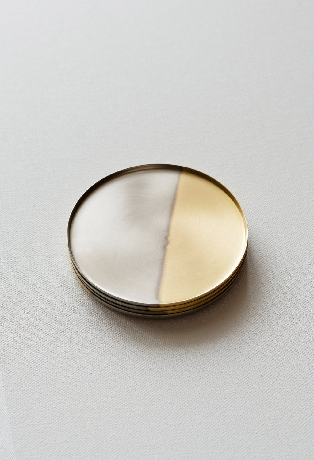Two tone nickel & brass coasters - Fleck