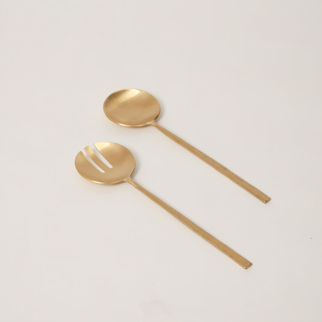 Wabi  Brass Servers, Set of 2  Fleck
