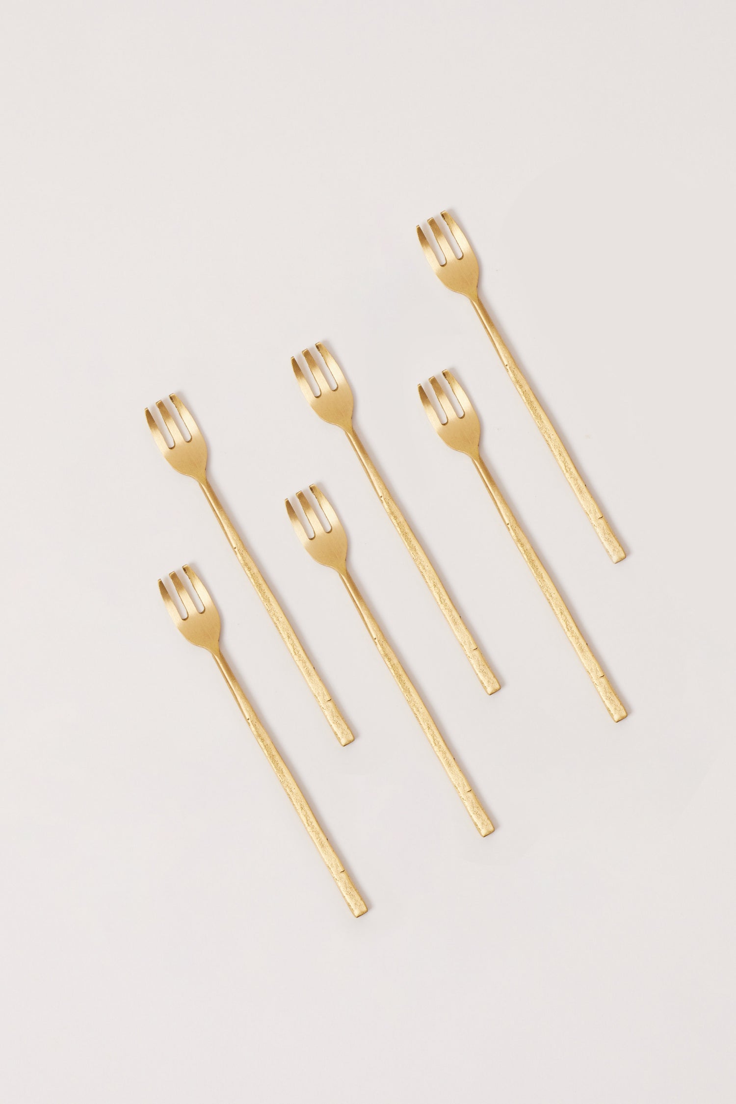 Wabi Dessert Forks Set,  Brass - Fleck