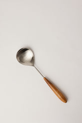 Wood & Steel Serving Spoon - Fleck