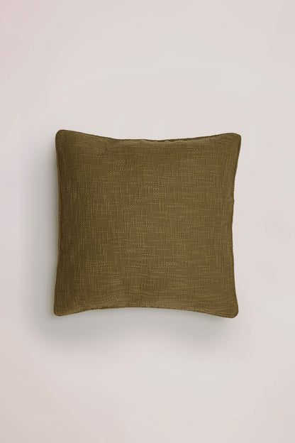 Olive Cushion Cover with Piping - Fleck