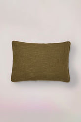 Olive Throw Pillow Cover with Piping - Fleck
