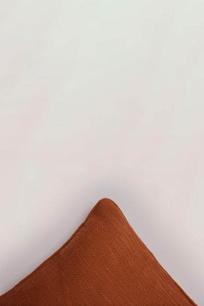 Terracotta Throw Pillow Cover with Piping - Fleck